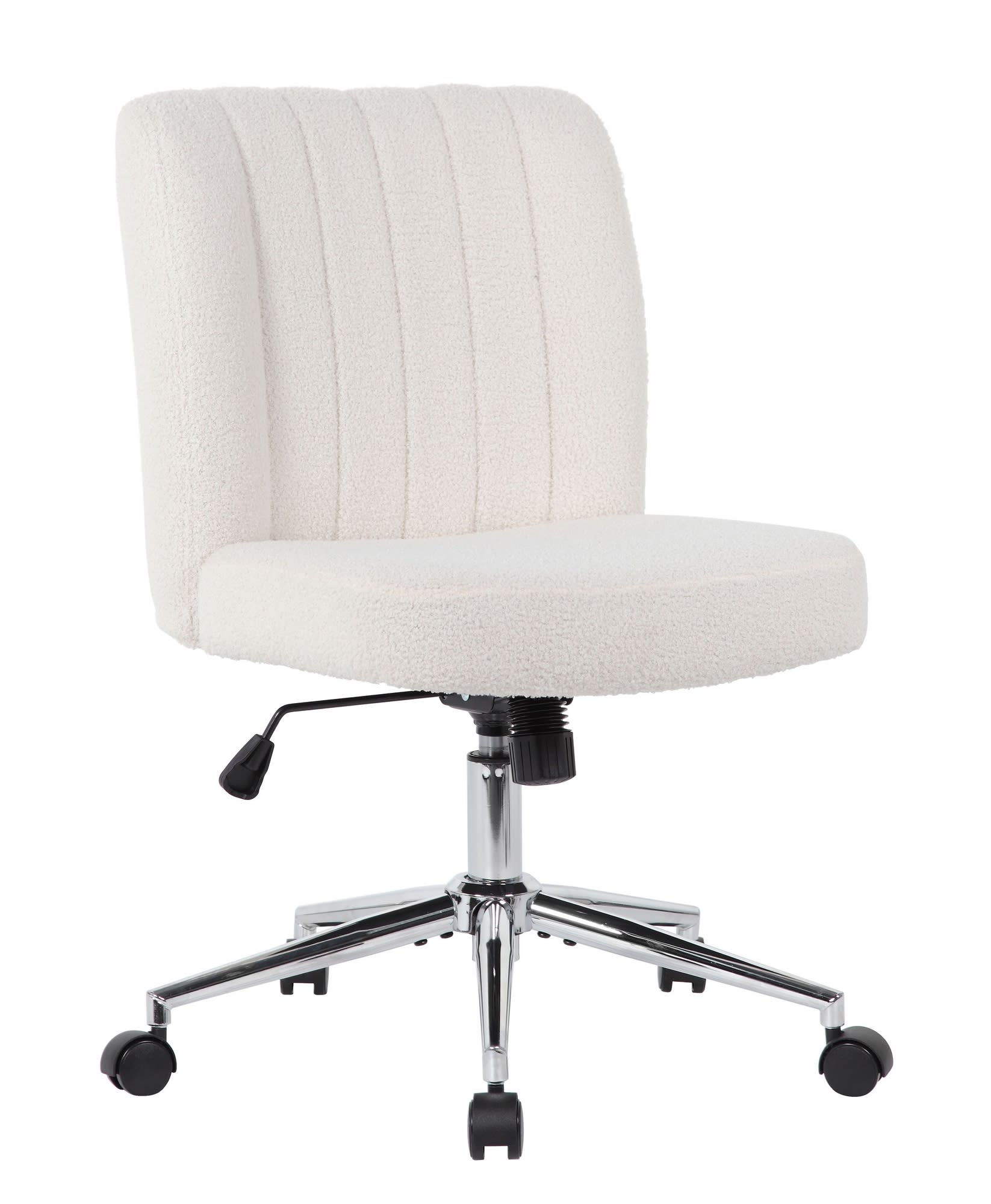 Boss Contemporary Mid Back Guest Room Desk Chair Cream Boucle Fabric